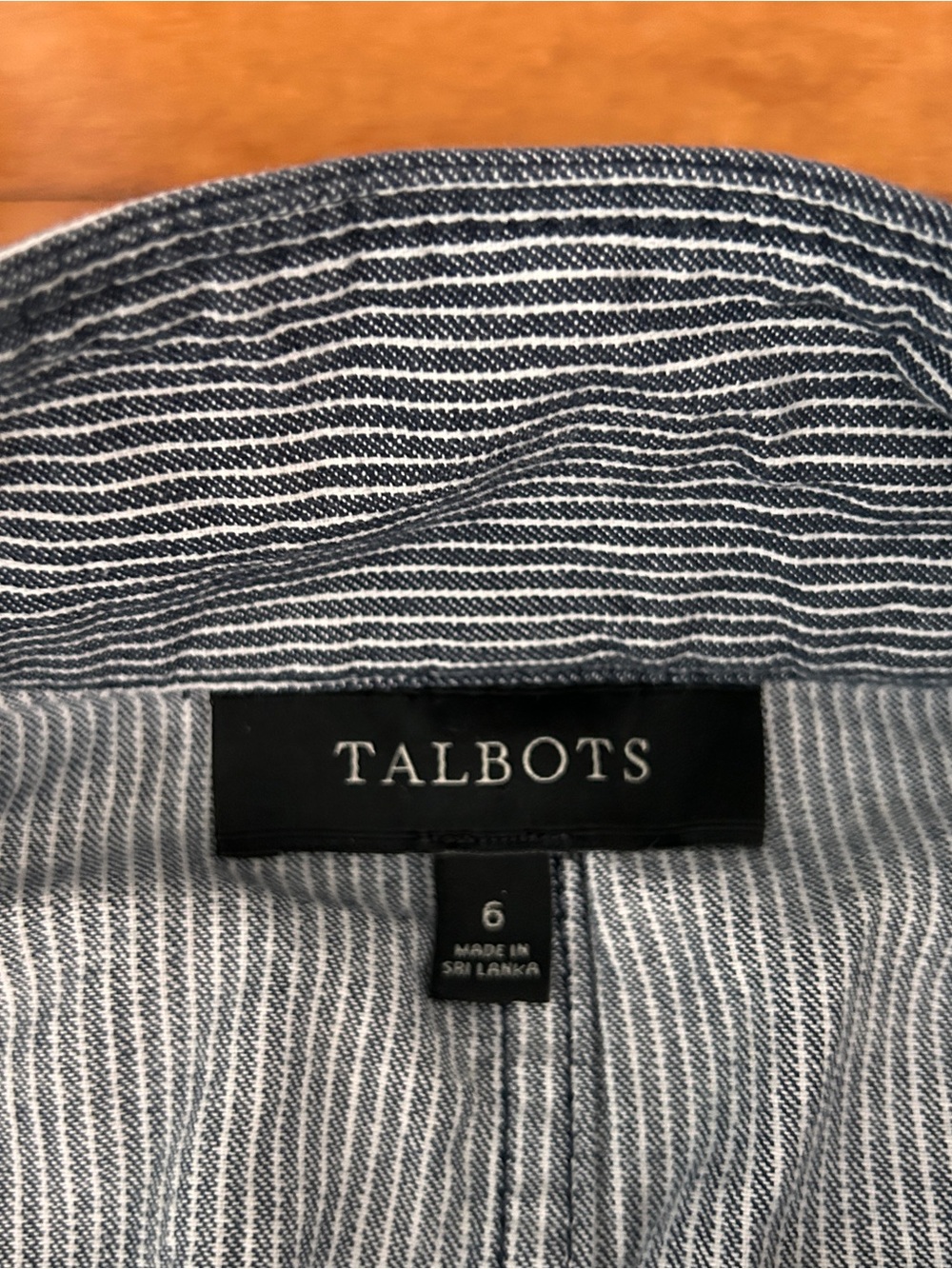 Talbots Black and White Pinstripe Utility Jacket - Picture 5 of 6